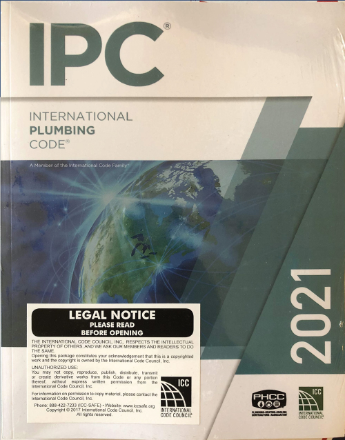 International Plumbing Code (IPC) 2021 Edition Cover page