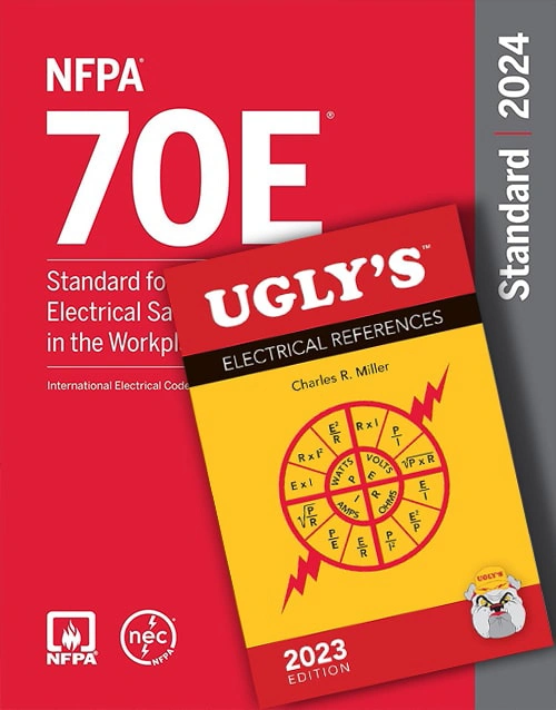 NFPA 70E, Standard for Electrical Safety in the Workplace 2024 Edition Paperback + Ugly’s Electrical References, 2023 Edition Spiral-bound
