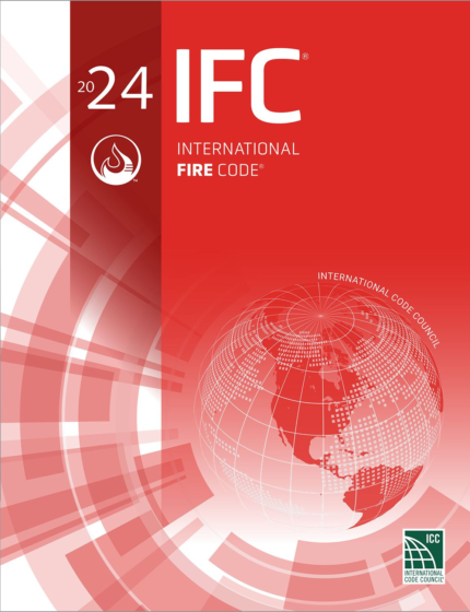 IFC 2024 Book Cover, International Fire Code 2024 Edition Book.