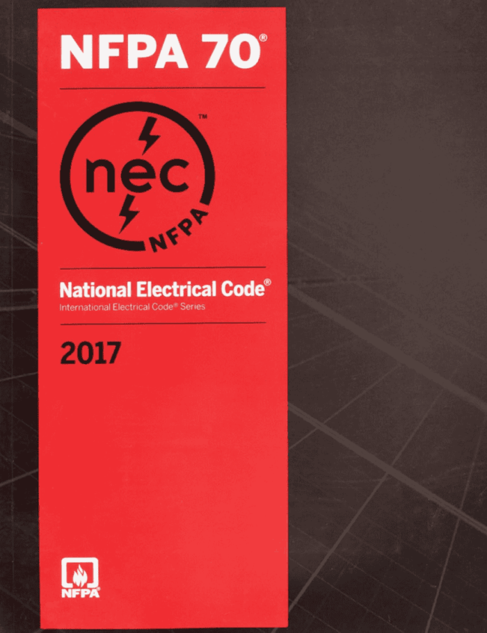 Cover of NFPA 70: National Electrical Code 2017 Edition Code Book