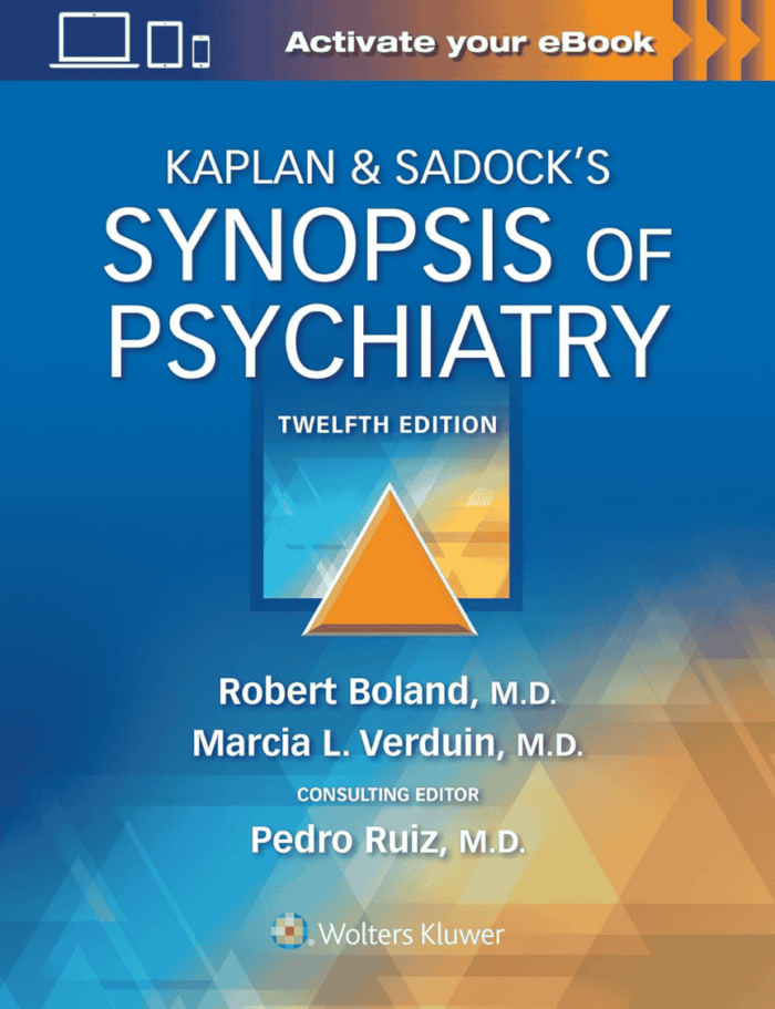 Cover of Kaplan & Sadock’s Synopsis of Psychiatry 12th Edition