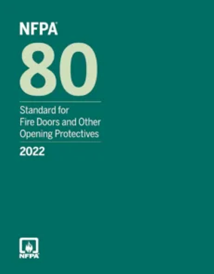 NFPA 80 Standard for Fire Doors 2022 Edition Paperback Cover