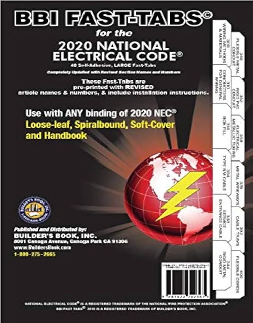 51MmfHXYvyL._AC_UF1000,1000_QL80__600x500 BBI Fast Tabs For The 2020 National Electrical Code With Any Binding - Image 1